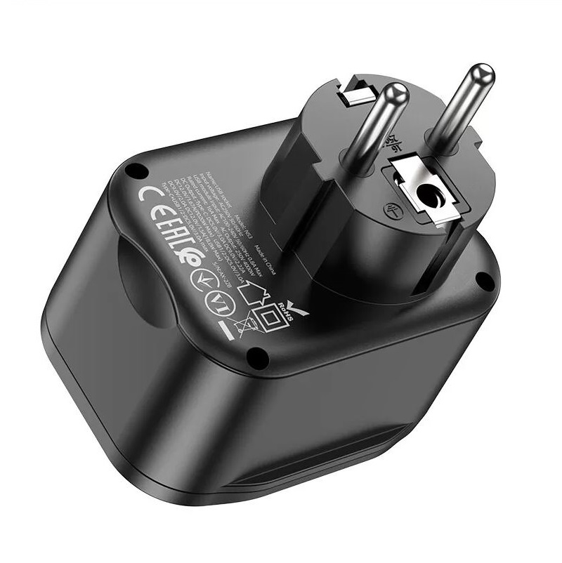 Сетевой фильтр HOCO NS3 1 гнездо + PD 20W + 2USB QC3.0 18W черный