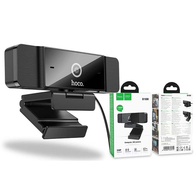 Web-камера веб камера с микрофоном HOCO D100 1080P 2MP USB 2.0/3.0 черная Web-камера веб камера с микрофоном HOCO D100 1080P 2MP USB 2.0/3.0 черная