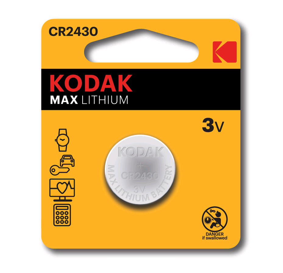 Батарейка Kodak литиевая CR2430-1BL Max Lithium