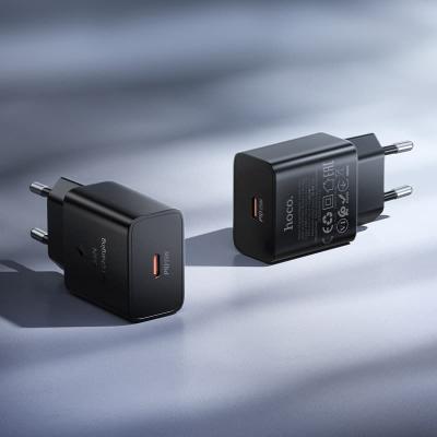Сетевое зарядное устройство Адаптер Блок питания HOCO N76 GaN PD 25W Type-C USB-C черное
