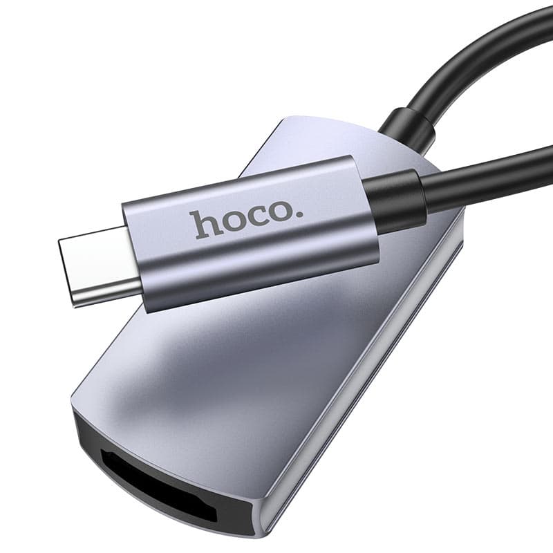 Адаптер переходник конвертер с Type-C USB на HDTV 4K Hoco UA20 серый металл Адаптер переходник конвертер с Type-C USB на HDTV 4K Hoco UA20 серый металл