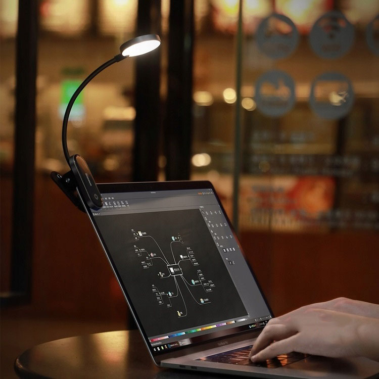 Лампа настольная мини Светильник с прищепкой Baseus Comfort Reading Mini Clip Lamp DGRAD-0G темно-серый Лампа настольная мини Светильник с прищепкой Baseus Comfort Reading Mini Clip Lamp DGRAD-0G темно-серый
