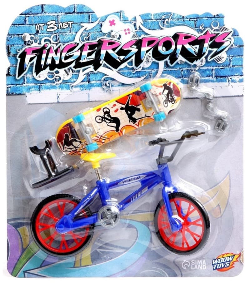 Набор фингербордов фингер Finger Скейтборд и велосипед пластик SimaLand  6245279