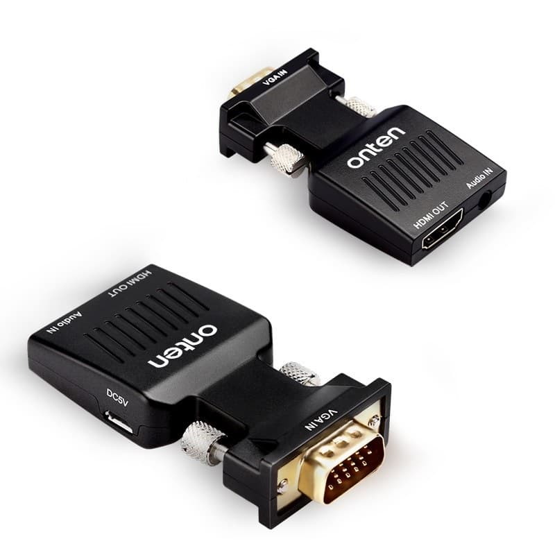 Адаптер переходник с VGA на HDMI Onten OTN-7508 черный