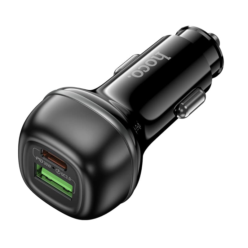 Изображение Автомобильное зарядное устройство HOCO Z58A 48W PD 30W+QC3.0 3A черное фото Автомобильное зарядное устройство HOCO Z58A 48W PD 30W+QC3.0 3A черное
