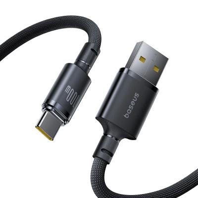 Кабель для зарядки Type-C USB Baseus E0426W02 100W/7.5W 2м в оплетке черный