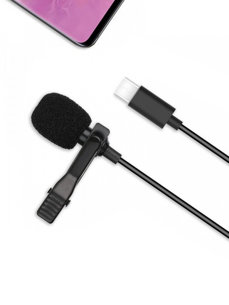 Микрофон петличный xomobile MKF 02 для Type-C 2м черный