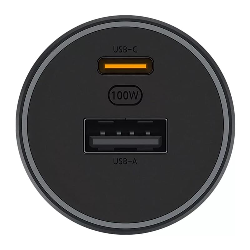 фото Автомобильное зарядное устройство + кабель Type-C to Type-C Xiaomi MI Car charger 1A1C USB 2A + Type-C 100W черная CC07ZM