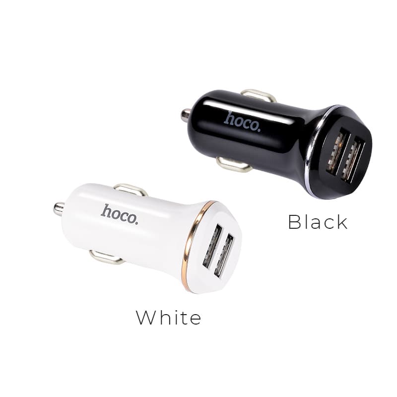Изображение Автомобильное зарядное устройство HOCO Z1 2USB 2,1A+2,1A черное фото Автомобильное зарядное устройство HOCO Z1 2USB 2,1A+2,1A черное