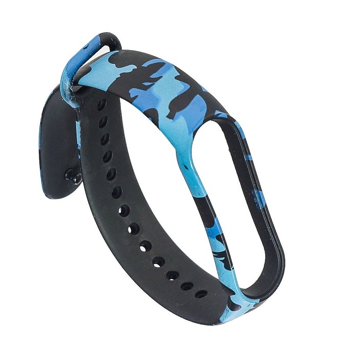 Ремешок для Mi Band 5/Mi Band 6/Mi Band 7 камуфляж синий