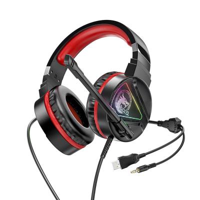 Наушники проводные накладные игровые Hoco W104 Drift Gaming черные с красным 