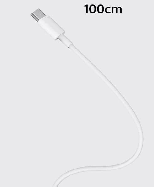Кабель для быстрой зарядки Type-C USB to Type-C USB Xiaomi Mi 6A / 120 Вт 100см белый 