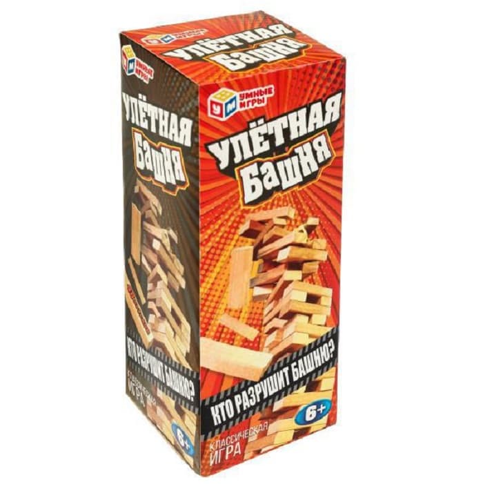 Настольная игра Улетная башня Jenga 48 брусков Умные игры