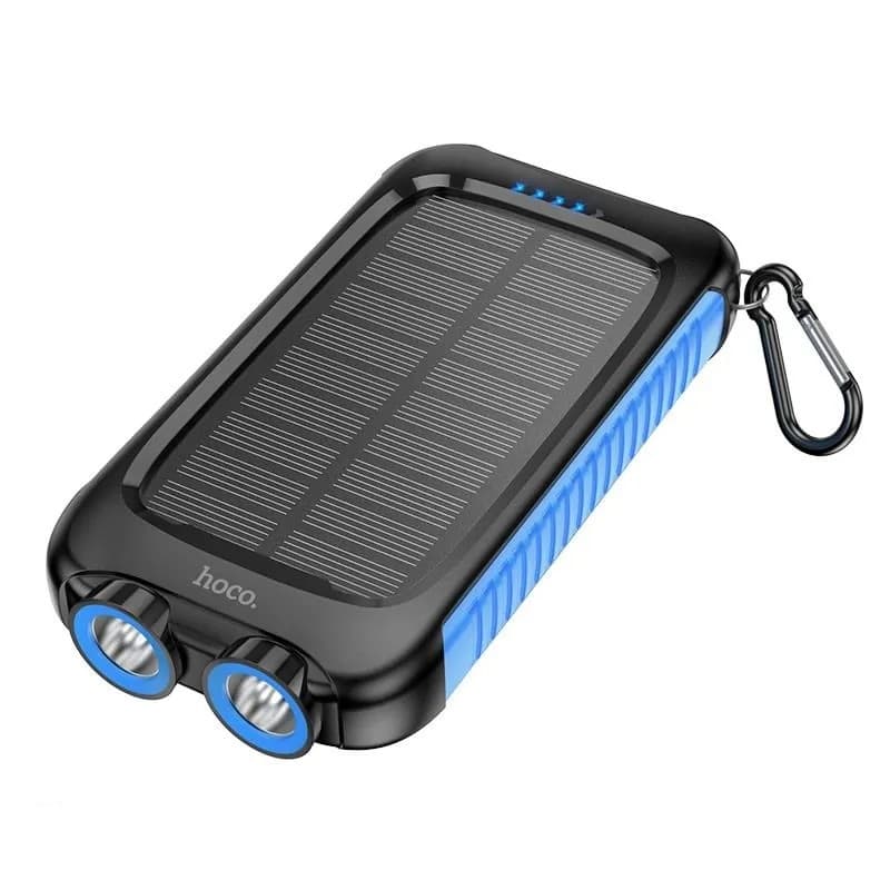Изображение Внешний аккумулятор повербанк Power bank HOCO DB51 8000mAh с солнечной панелью и фонариком черный фото Внешний аккумулятор повербанк Power bank HOCO DB51 8000mAh с солнечной панелью и фонариком черный