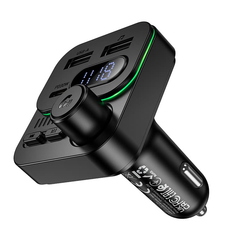 фото FM трансмиттер bluetooth модулятор Borofone BC61 45W USB + PD 30W черный