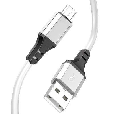 Кабель для зарядки Micro USB Borofone BX83 2.4A 1m огнестойкий силиконовый белый