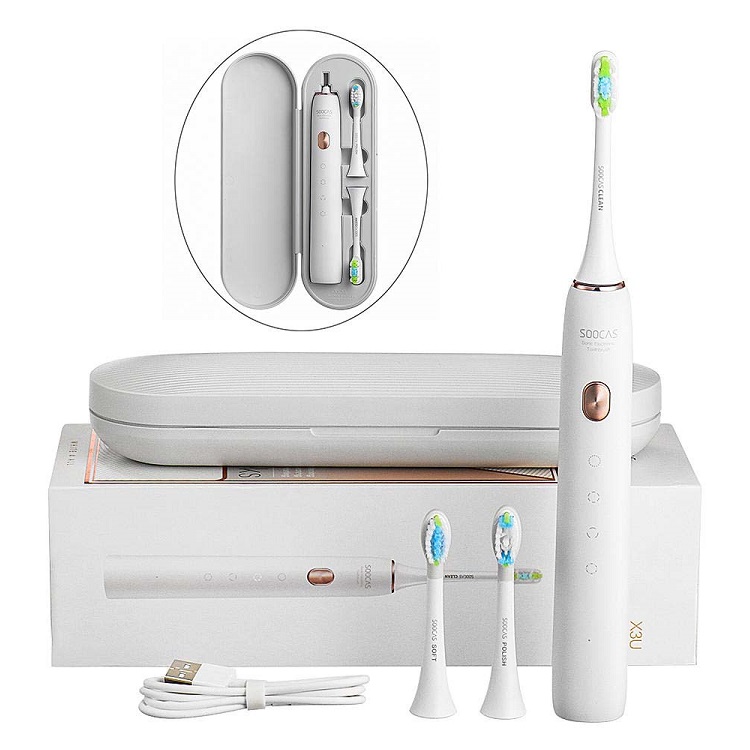 Электрическая зубная щетка ми сяоми ксиоми Sonic Electric Toothbrush X3U (2 насадки+щеточка для лица) белая Электрическая зубная щетка ми сяоми ксиоми Sonic Electric Toothbrush X3U (2 насадки+щеточка для лица) белая
