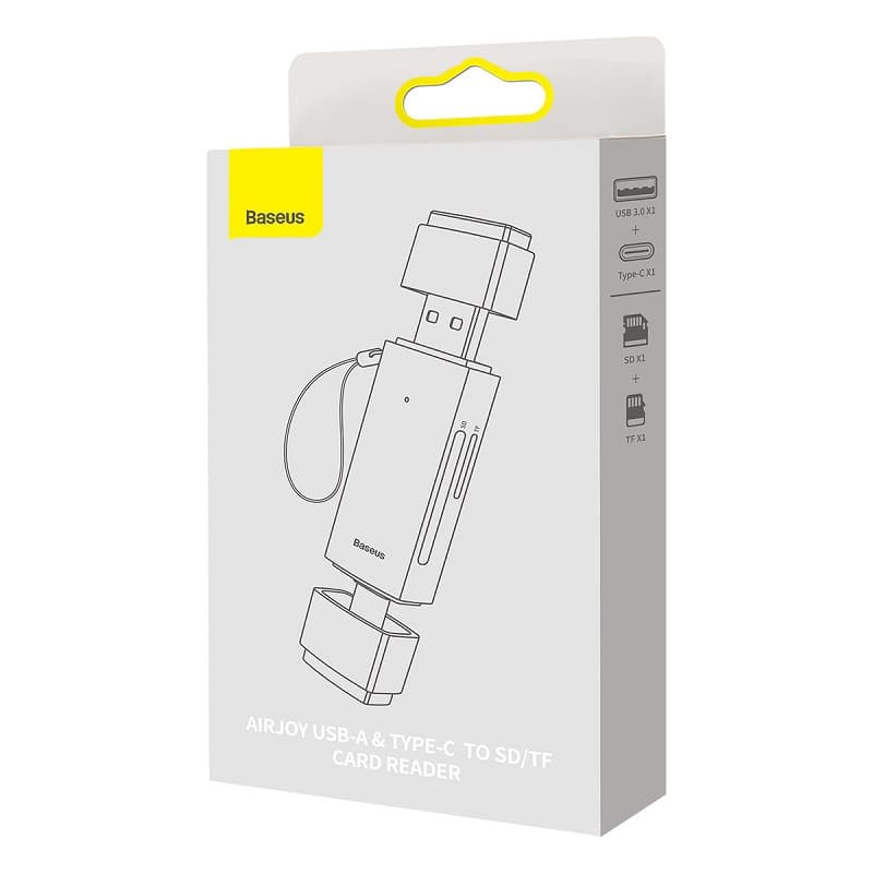 Картридер Baseus Lite card reader для USB 3.0/Type-C USB на SD/TF WKQX060113 серый Картридер Baseus Lite card reader для USB 3.0/Type-C USB на SD/TF WKQX060113 серый