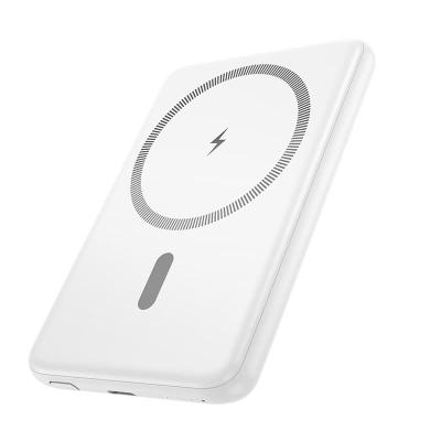 Внешний аккумулятор повербанк Power bank HOCO J140A 5000mAh PD 20W + QC3.0 с беспроводной зарядкой ультратонкий белый