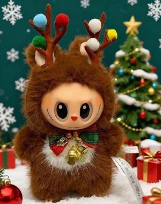 Мягкая игрушка лабу новогодняя с рожками 21см