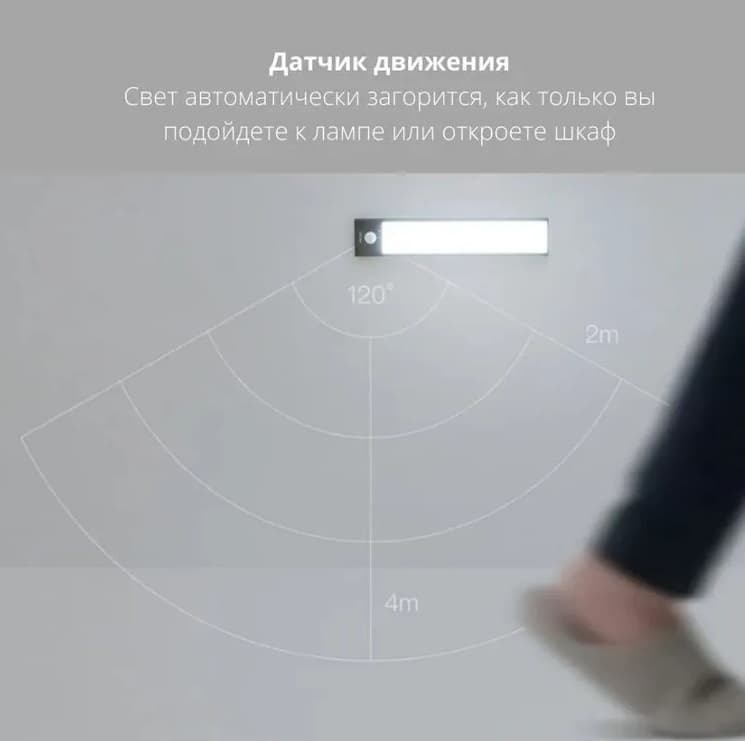 Беспроводной светильник с датчиком движения Yeelight Motion Sensor Closet Light A20 7.87d 4000K черный YLBGD-0044-B
