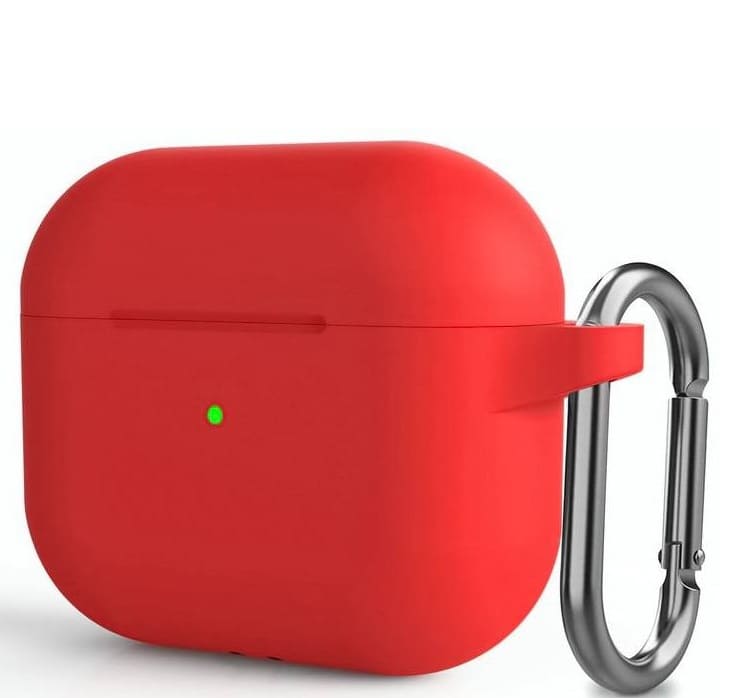 фото Чехол для наушников Pro 3 с карабином силикон красный
