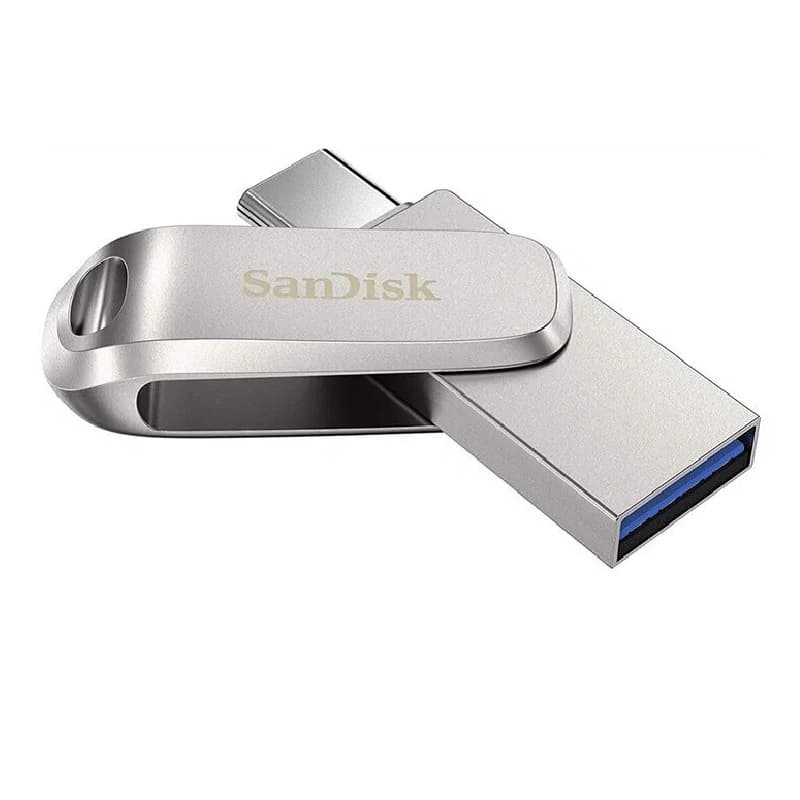 Изображение Флеш-накопитель Sandisk Ultra Dual Drive Luxe OTG USB 3.1 и Type-C USB 3.1 G46 128Gb серебристый Изображение Флеш-накопитель Sandisk Ultra Dual Drive Luxe OTG USB 3.1 и Type-C USB 3.1 G46 128Gb серебристый