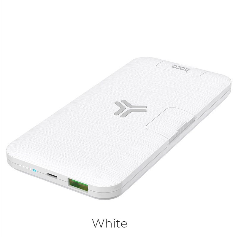 фото Внешний аккумулятор повербанк Power bank HOCO S16 10000mAh 3-in-1 PD + 10W QC3.0 с беспроводной зарядкой белый
