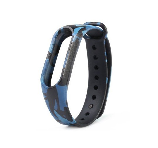 Ремешок для Mi Band 5/Mi Band 6/Mi Band 7 камуфляж синий