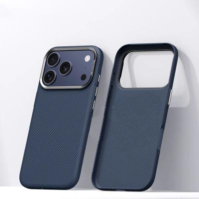 Чехол накладка для iphone 17 Pro Max (6.9) SULADA Grid Wake карбон пластик синий 