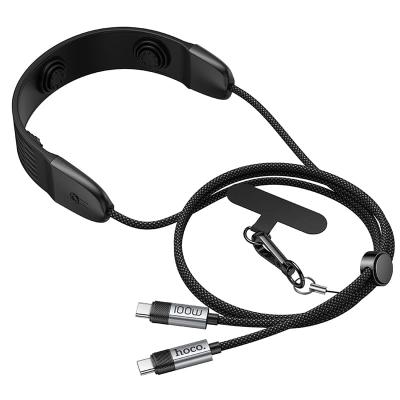 Кабель для зарядки Type-C to Type-C HOCO U145 100W 1.4м регулируемый шнурок на шею с функцией массажа черный
