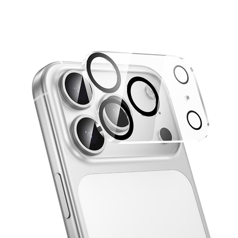 фото Защитное стекло на камеру для iphone 17 Pro (6.3) HOCO G13 3D прозрачное с черной окантовкой тех пак