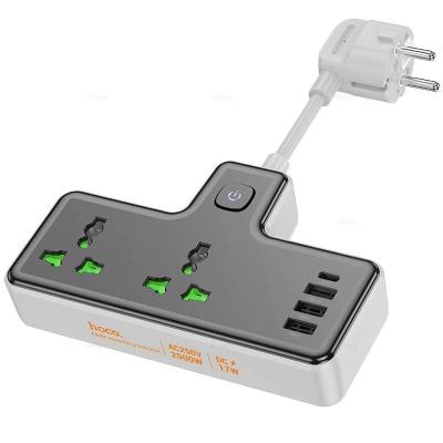 Сетевой фильтр HOCO AC11A 2 гнезда + Type-C USB-C + 3USB 2500W DC17W белый