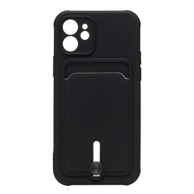 Чехол накладка для iphone 16 Pro Max (6.9) с карманом для карты картхолдером с бегунком с защищенными углами и камерой черный
