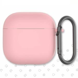 Чехол для наушников 4 с карабином силикон пастельный розовый