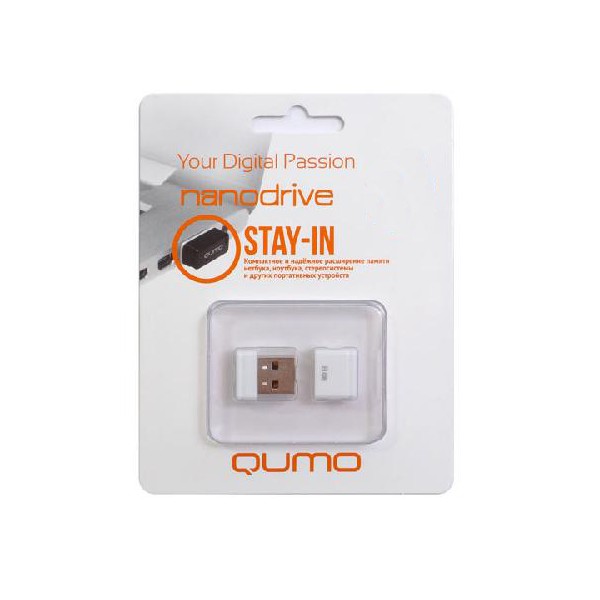 Изображение Флеш-накопитель QUMO Nano белый 8Gb