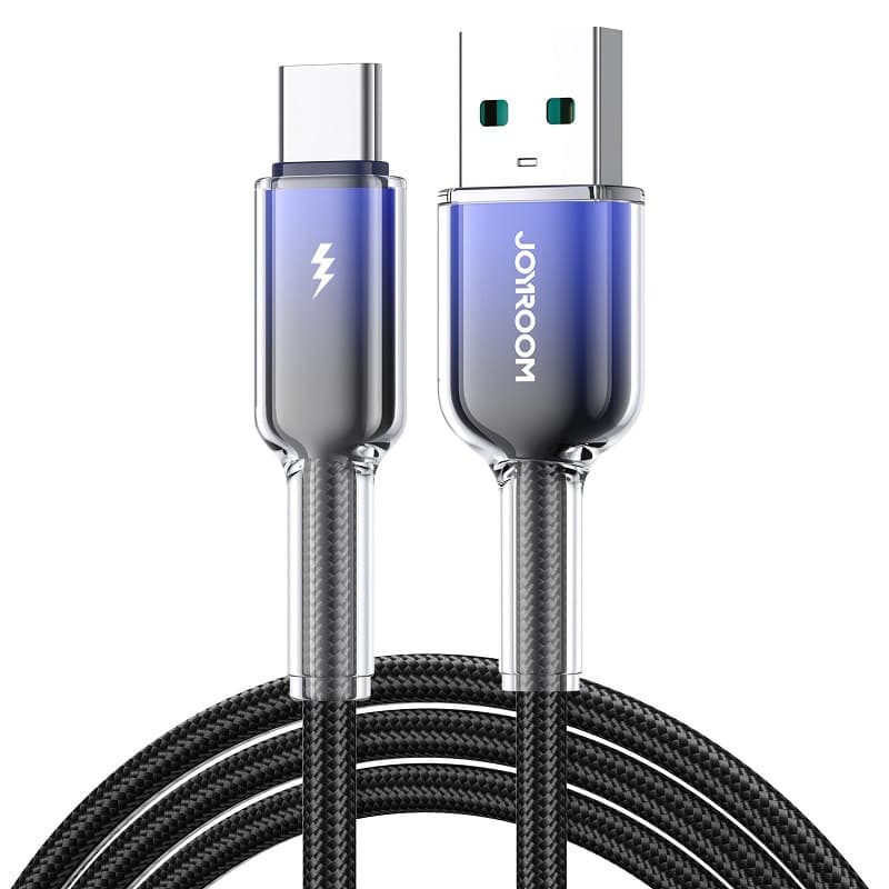 Кабель для зарядки Type-C USB Joyroom S-A42 1.2м 3A в оплетке градиент черно-синий Кабель для зарядки Type-C USB Joyroom S-A42 1.2м 3A в оплетке градиент черно-синий