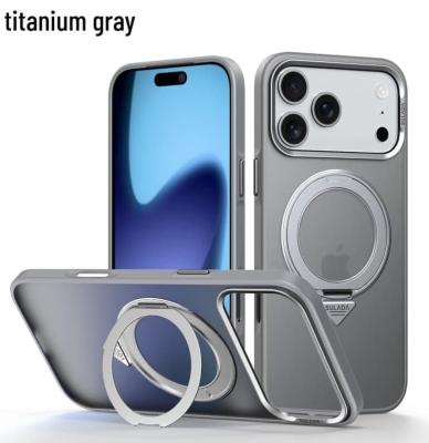 Чехол накладка для iphone 17 Pro Max (6.9) SULADA Cool Shield силикон+пластик притемненный матовый серый бампер с магнитом для magsafe и кольцом-держателем