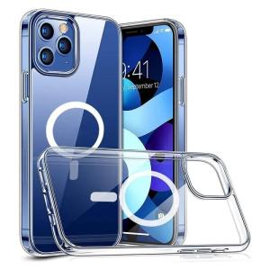 Чехол накладка для iphone 17 Pro Max (6.9) Magnetic силикон+пластик с магнитом для magsafe прозрачная с черным бампером