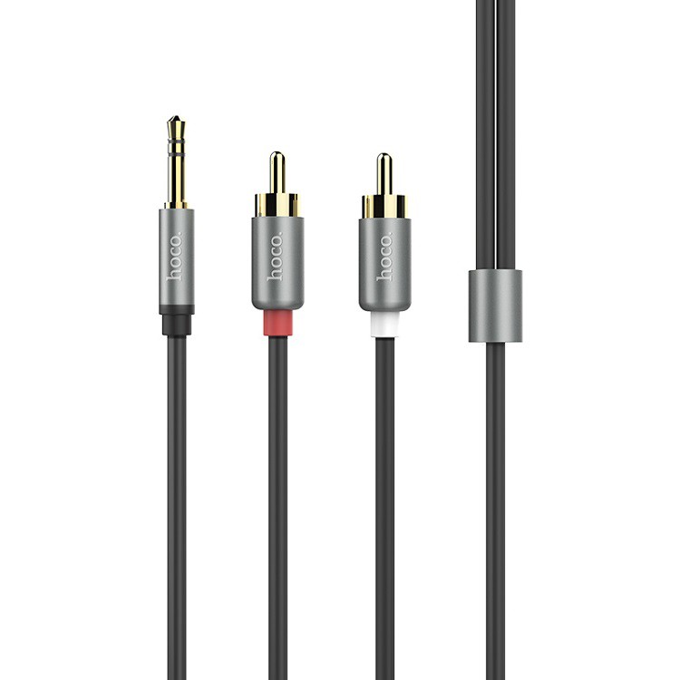 Аудио-кабель HOCO UPA10 AUX Jack 3.5 - 2RCA тюльпаны 1.5м серый металик Аудио-кабель HOCO UPA10 AUX Jack 3.5 - 2RCA тюльпаны 1.5м серый металик