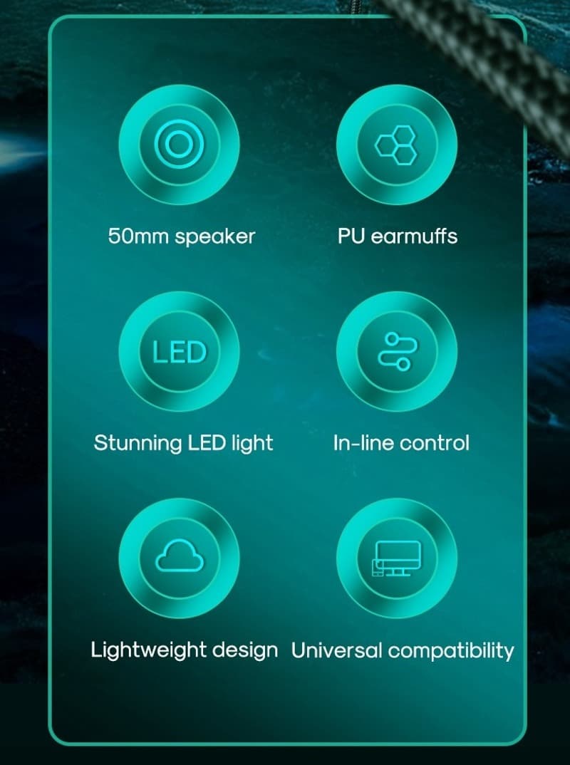 фото Наушники проводные накладные игровые Joyroom JR-HG1 Gaming черные с зеленым 