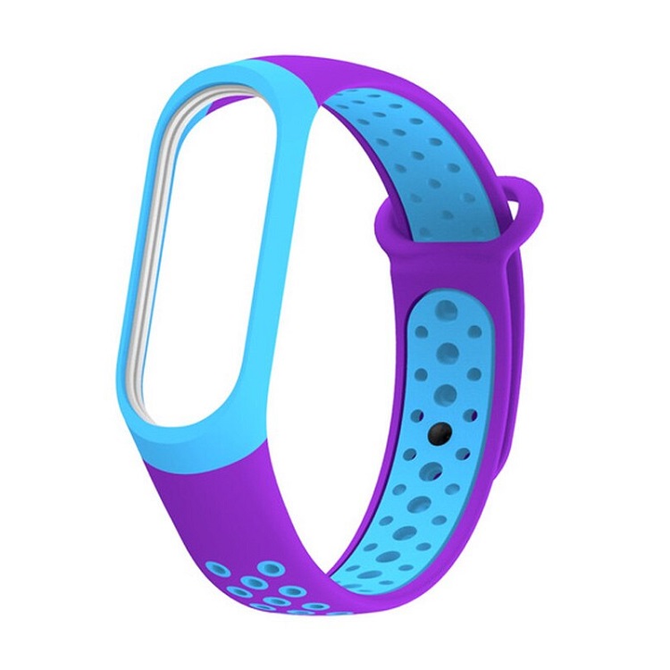 Ремешок для Mi Band 3/Mi Band 4 Red Line двухцветный фиолетовый с голубым