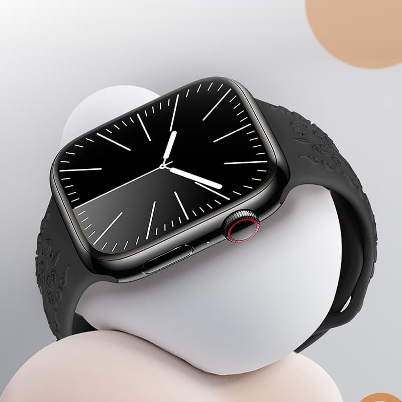 Ремешок для Apple Watch 38/40/41mm HOCO WA30 Flexible series 3D solid color силикон черный (black)
