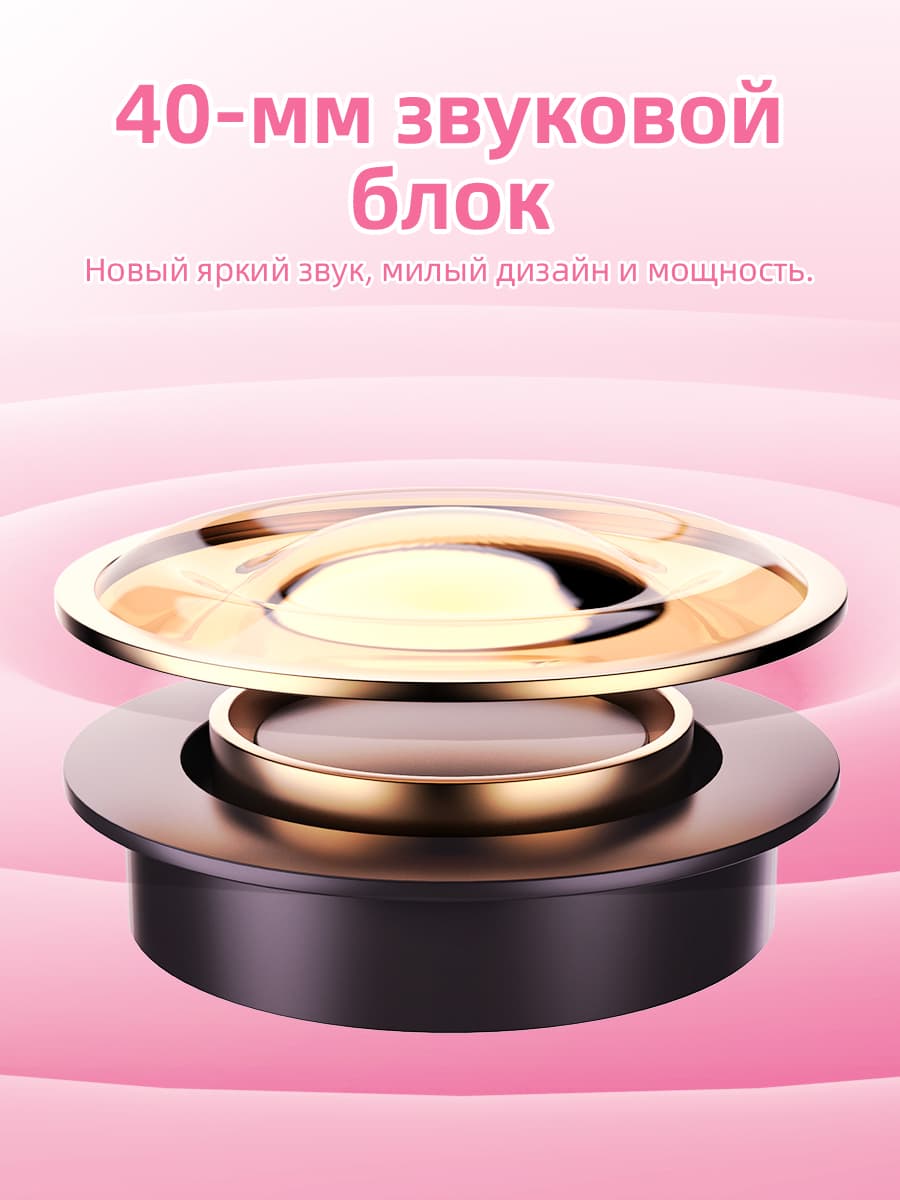 фото Наушники беспроводные накладные HOCO W42 Cat ear с ушками Purple grape пурпурный виноград