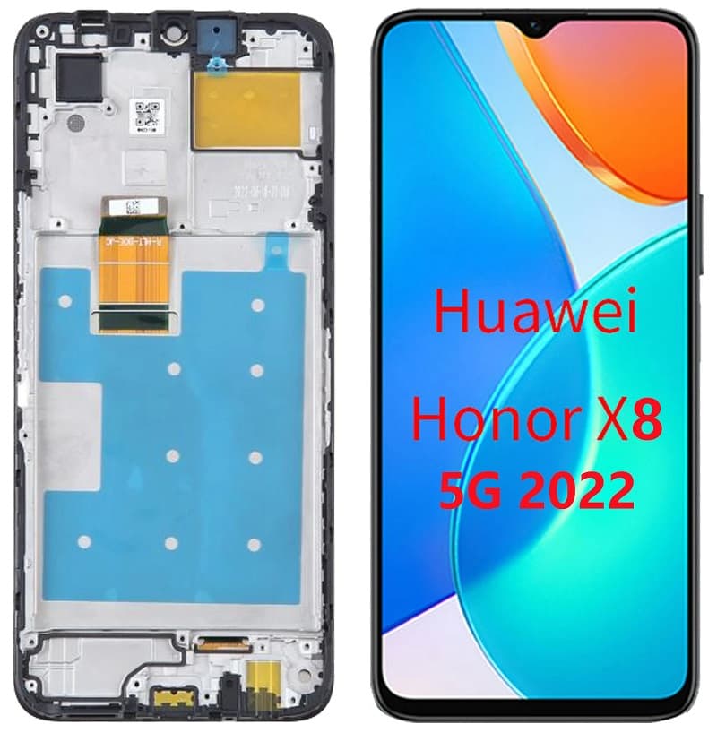 Дисплей для Huawei Honor X8 5G (T) + тачскрин черный с рамкой O Дисплей для Huawei Honor X8 5G (T) + тачскрин черный с рамкой O