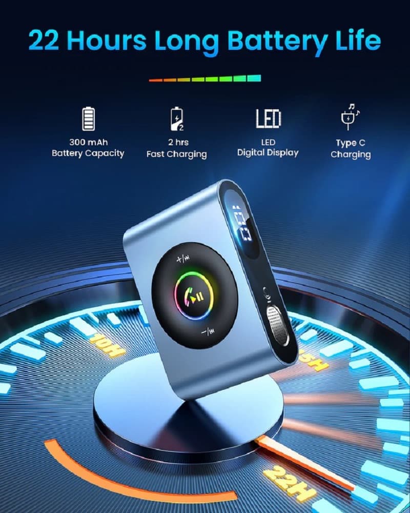 фото Блютуз aux FM трансмиттер bluetooth адаптер ресивер Joyroom JR-CB1/JR-CB2 Pro темно-серый