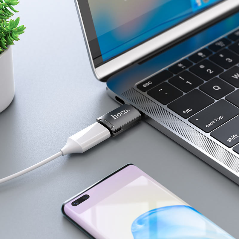 Адаптер переходник конвертер с Type-C USB на HDMI HOCO UA19 металл серый Адаптер переходник конвертер с Type-C USB на HDMI HOCO UA19 металл серый