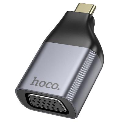 Адаптер переходник конвертер с Type-C USB на VGA HOCO UA34 2K серый металл