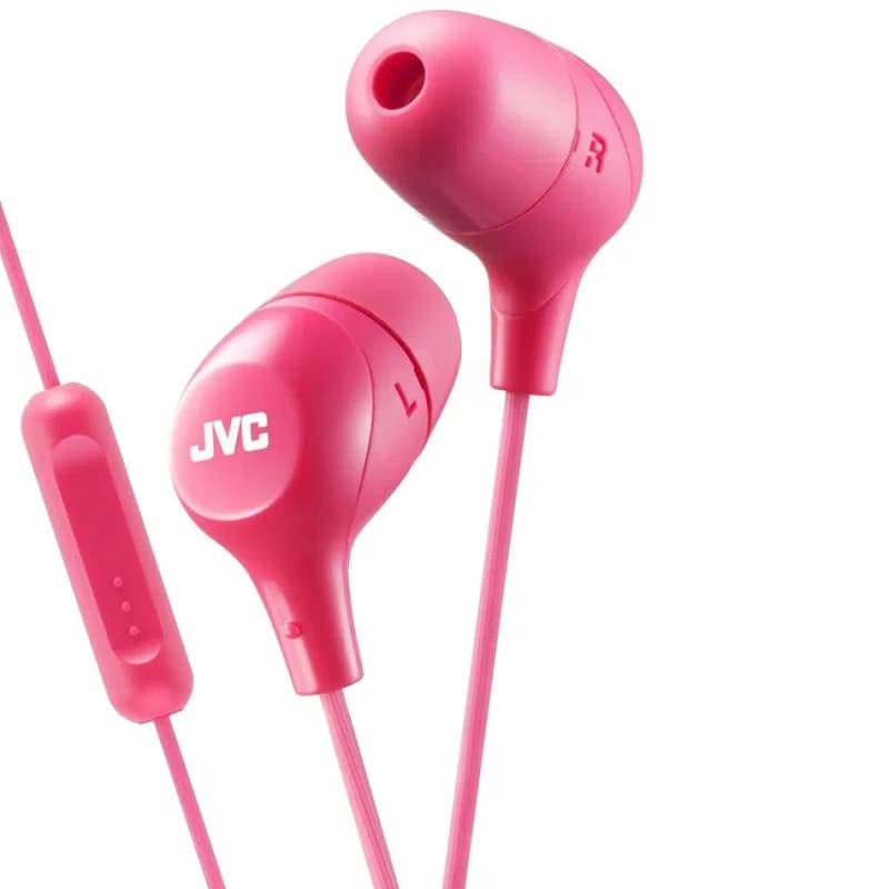 фото Наушники проводные с микрофоном JVC Marshmallow HA-FX38M-P-E розовые