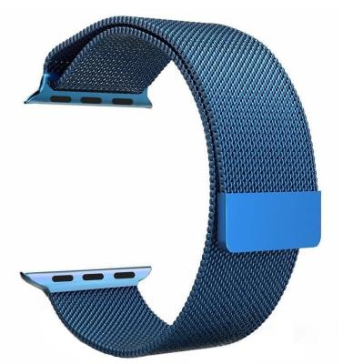 Ремешок для Apple Watch 42/44/45/49mm inax металлический сетчатый магнитная застежка синий Ремешок для Apple Watch 42/44/45/49mm inax металлический сетчатый магнитная застежка синий
